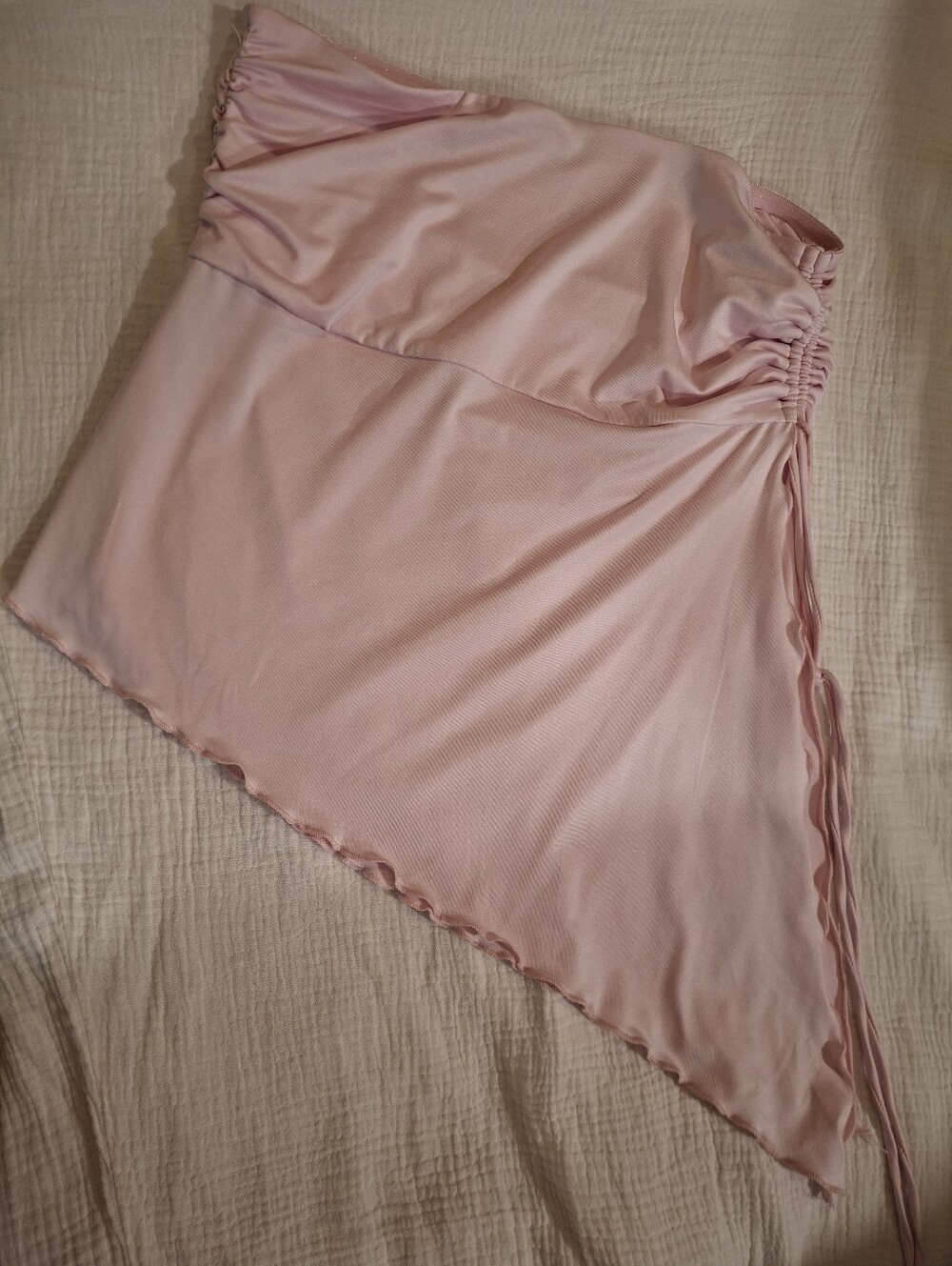 Women’s Pink Asymmetric Tie-Side Top